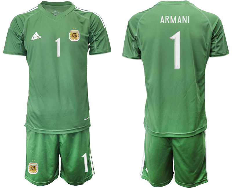 Men 2020-2021 Season National team Argentina goalkeeper green #1 Soccer Jersey1